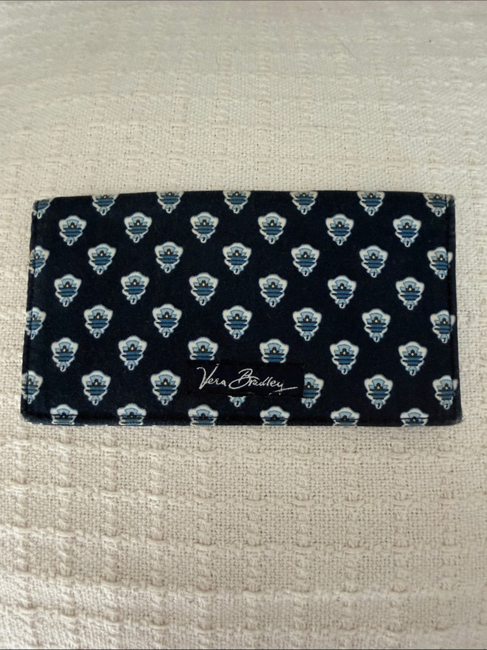 Vera Bradley Navy Floral Pattern Fabric Wallet